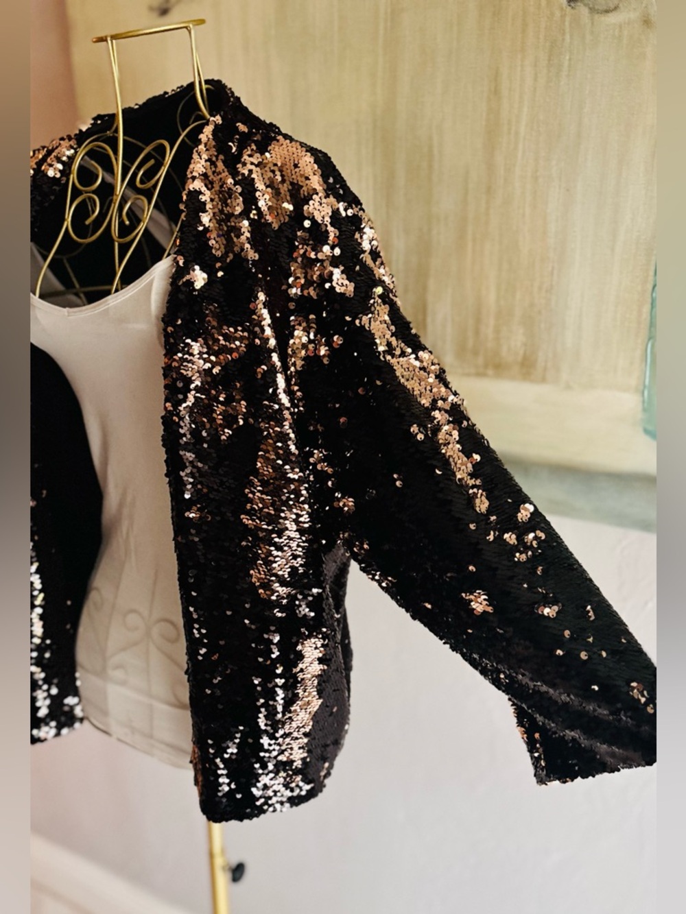 NWT Torrid Runway Black Sequin Kimono Cardigan Size 1/2 - Picture 4 of 6